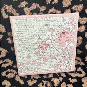Pink Floral Script Canvas Art